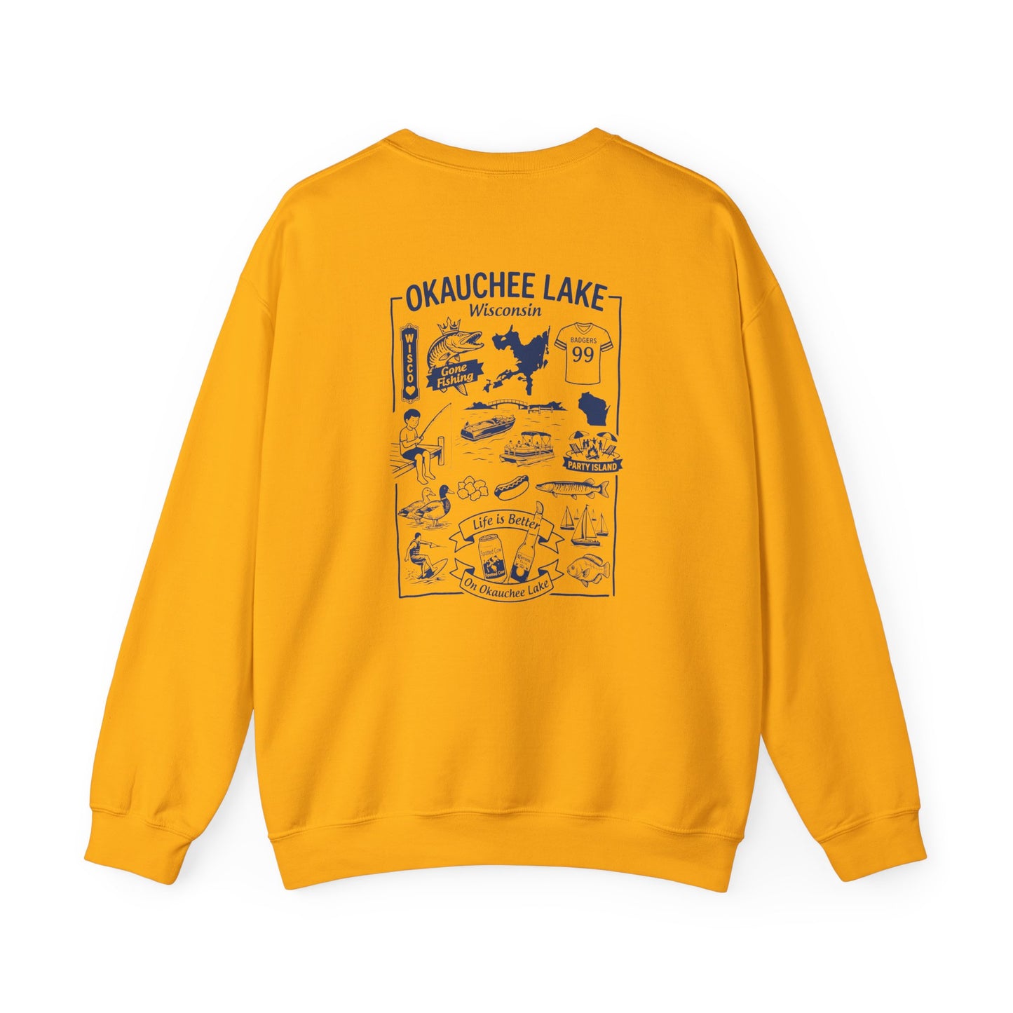 Okauchee Lake "Icons Style" - Gildan Crewneck Sweatshirt