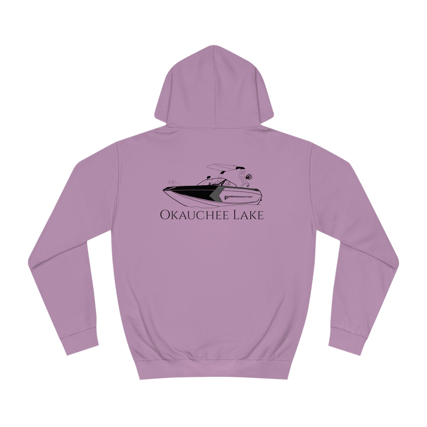 G21 Boat With Dogs Back - Okauchee Lake Unisex Hoodie Medium Weight