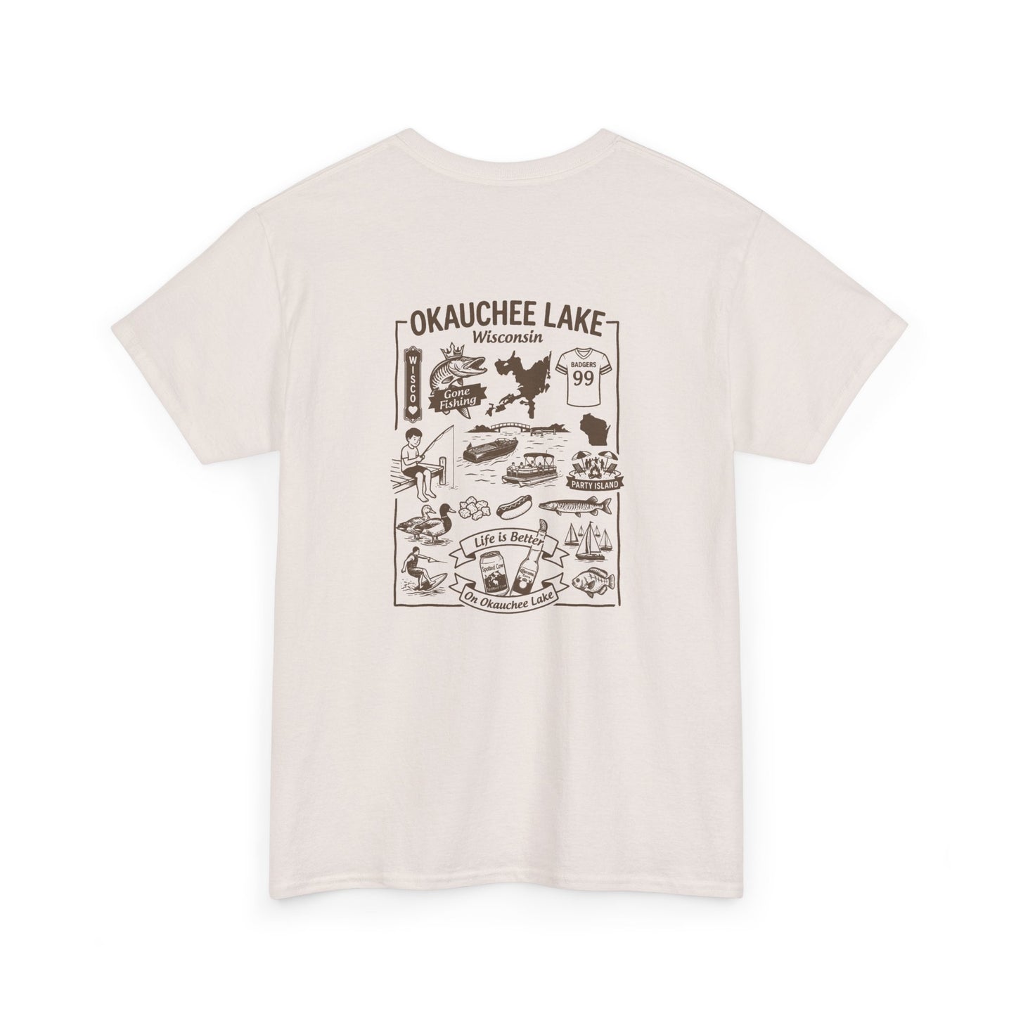 Okauchee Lake Unisex Heavy Tee - Vintage Postmark Style