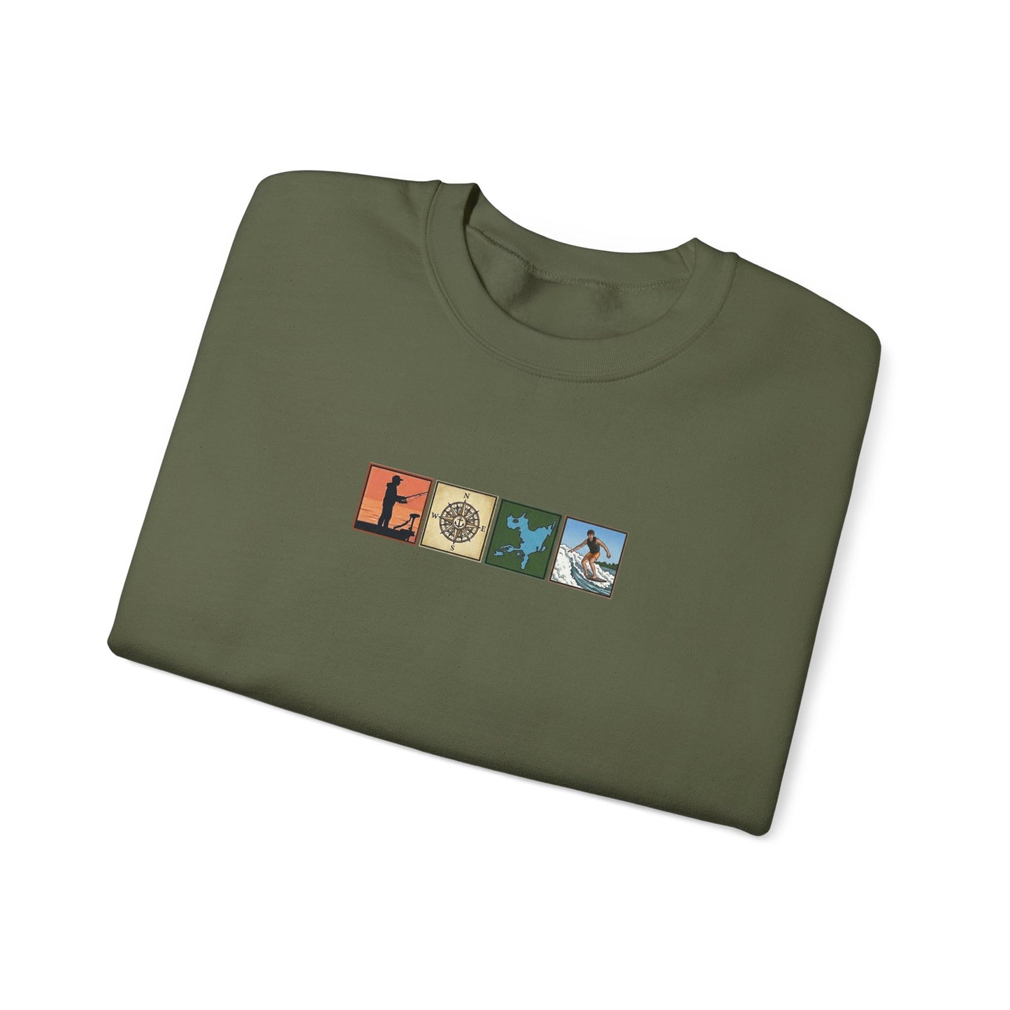 Okauchee Lake "Icons Style" - Gildan Crewneck Sweatshirt
