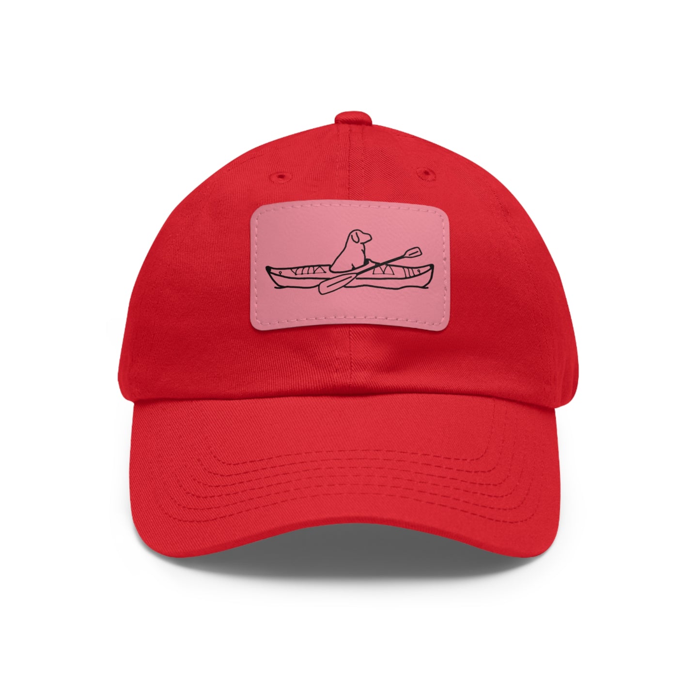 Kayak Dog Lab - Hat with Leather Patch (Rectangle)