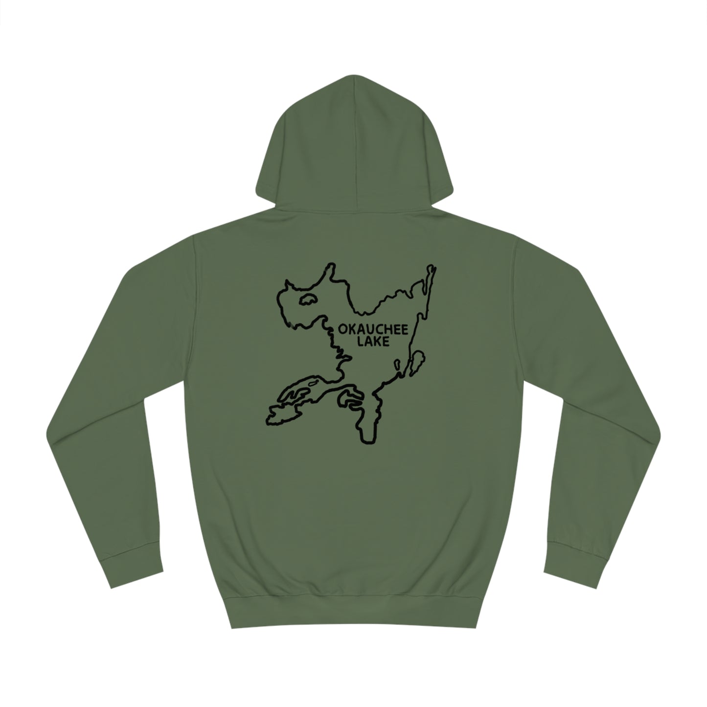 Row Boat Dog Fishing Patch - Okauchee Lake Unisex Hoodie Medium Weight