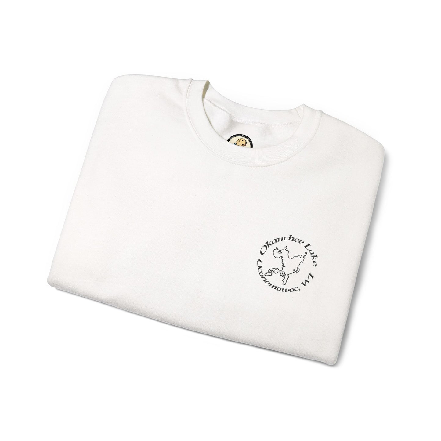 Okauchee Lake Embroidered Circle Text Oconomowoc WIUnisex Heavy Blend™ Crewneck Sweatshirt