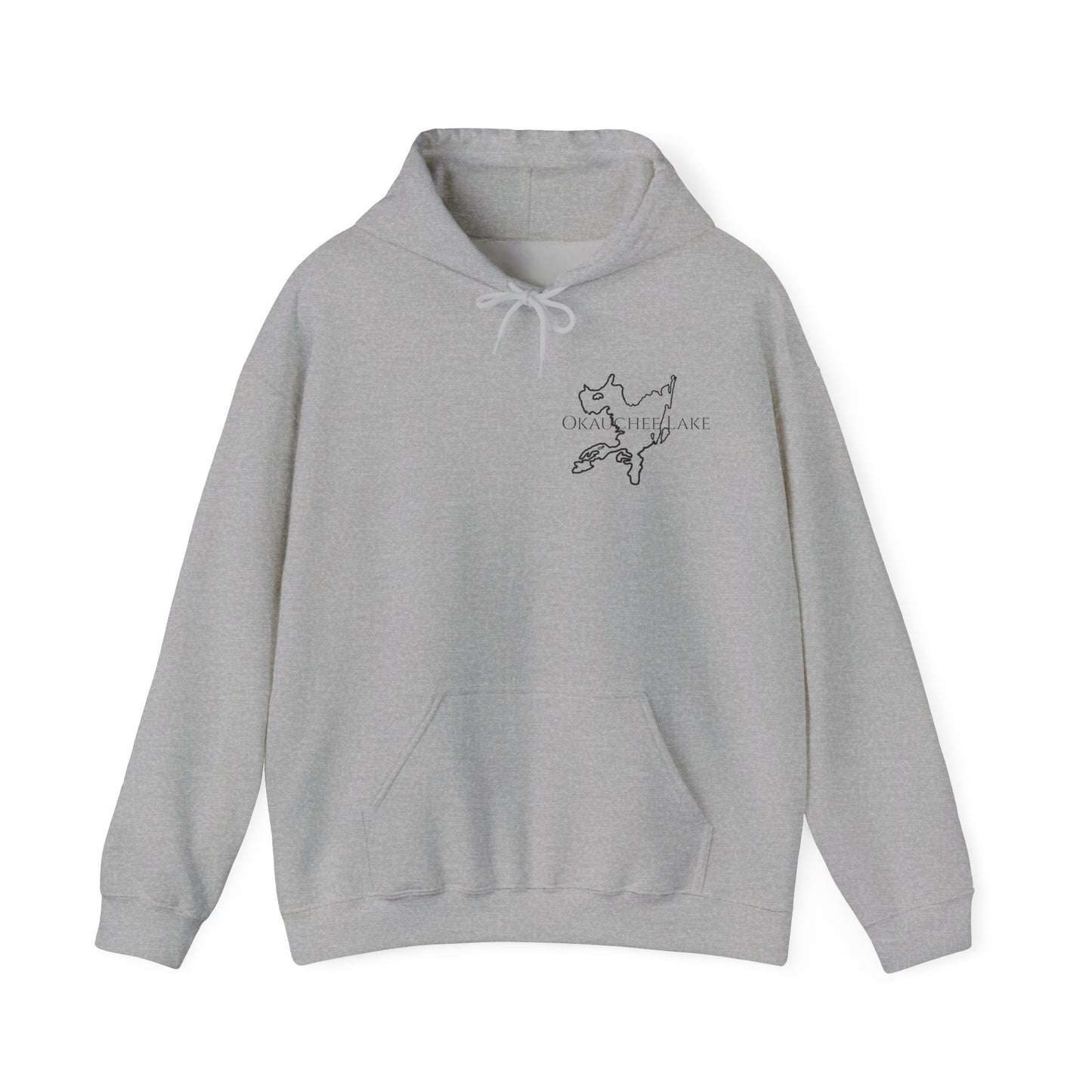 Trolling Motor Fishing, Bite or Beer - Okauchee Lake Unisex Heavy Blend Hooded Sweatshirt