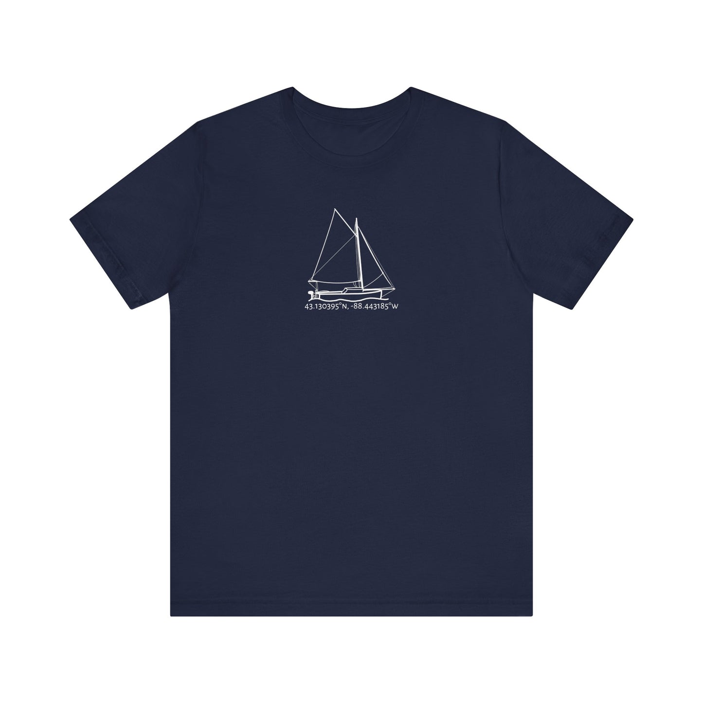 Sailboat with Motor Unisex Lightweight Short Sleeve Tee