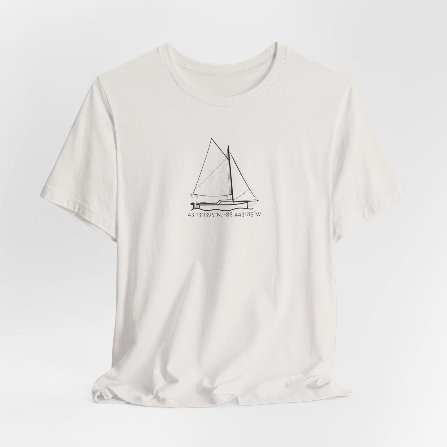 Sailboat with Motor Unisex Lightweight Short Sleeve Tee