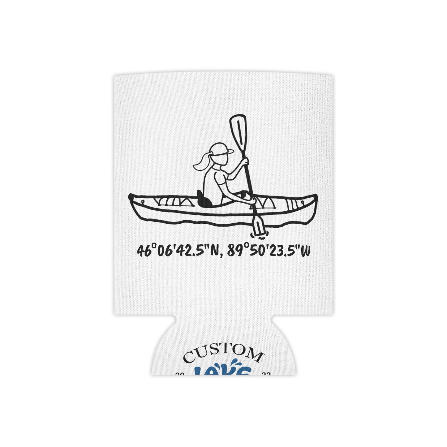 Kayak Girl Can Koozie - Manitowish Waters