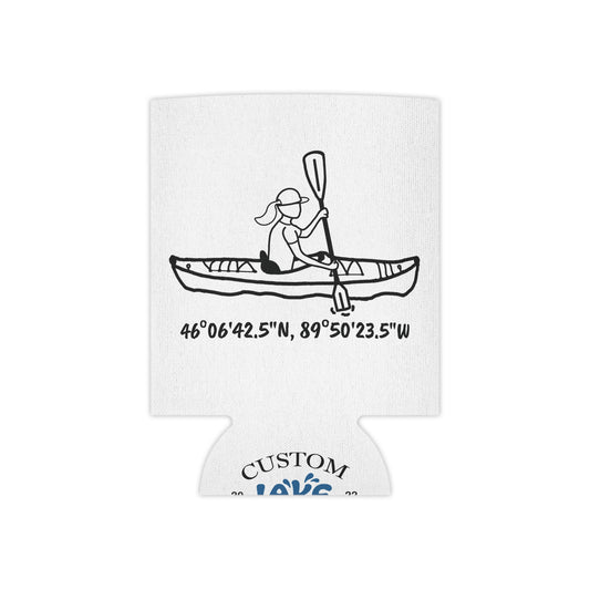 Kayak Girl Can Koozie - Manitowish Waters