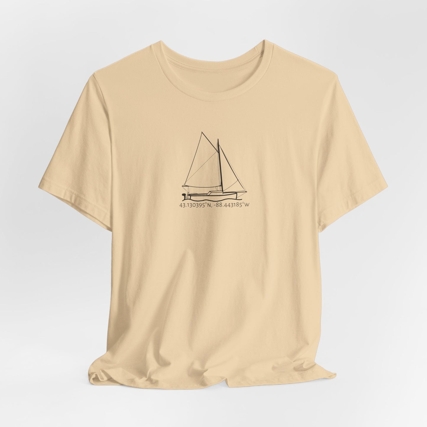 Sailboat with Motor Unisex Lightweight Short Sleeve Tee