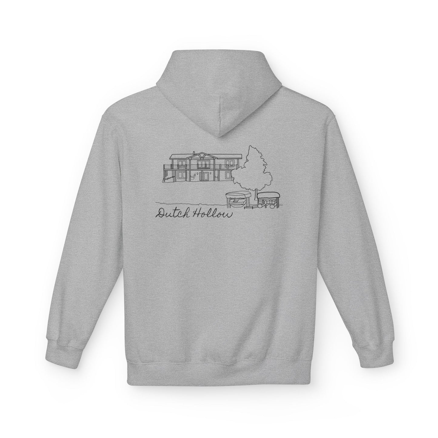 Dutch Hollow Line Art Midweight Travel Hoodie