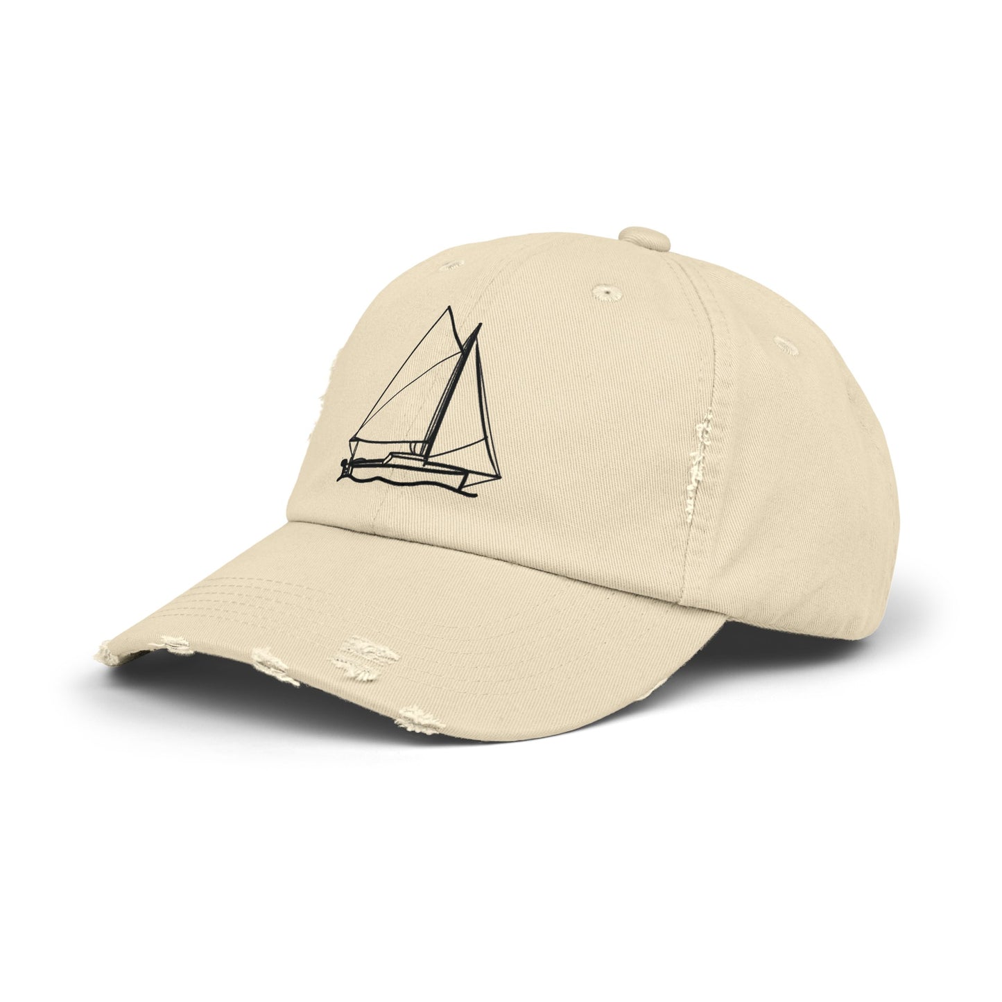 Sailboat with Motor Unisex Distressed Cap