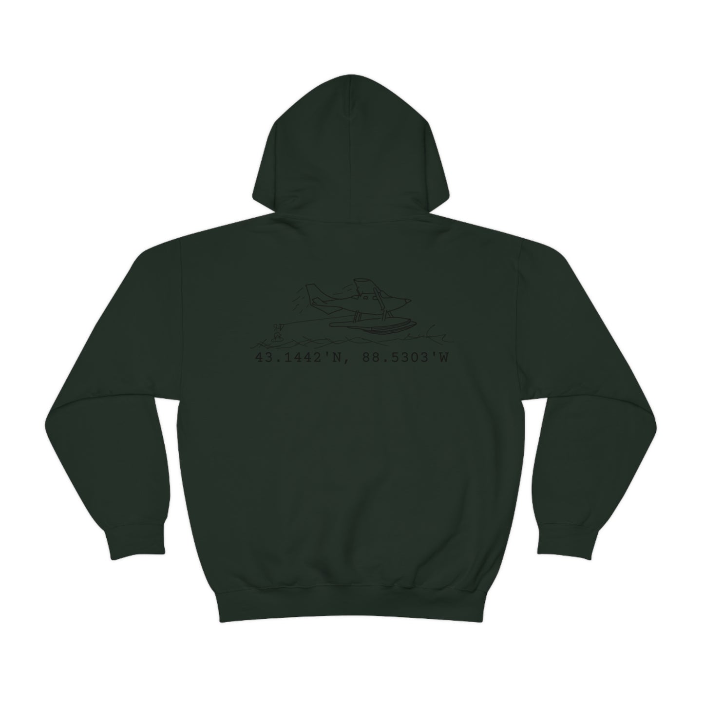 Lac LaBelle, Wakeboard Float Plane - Unisex Heavy Blend Hooded Sweatshirt