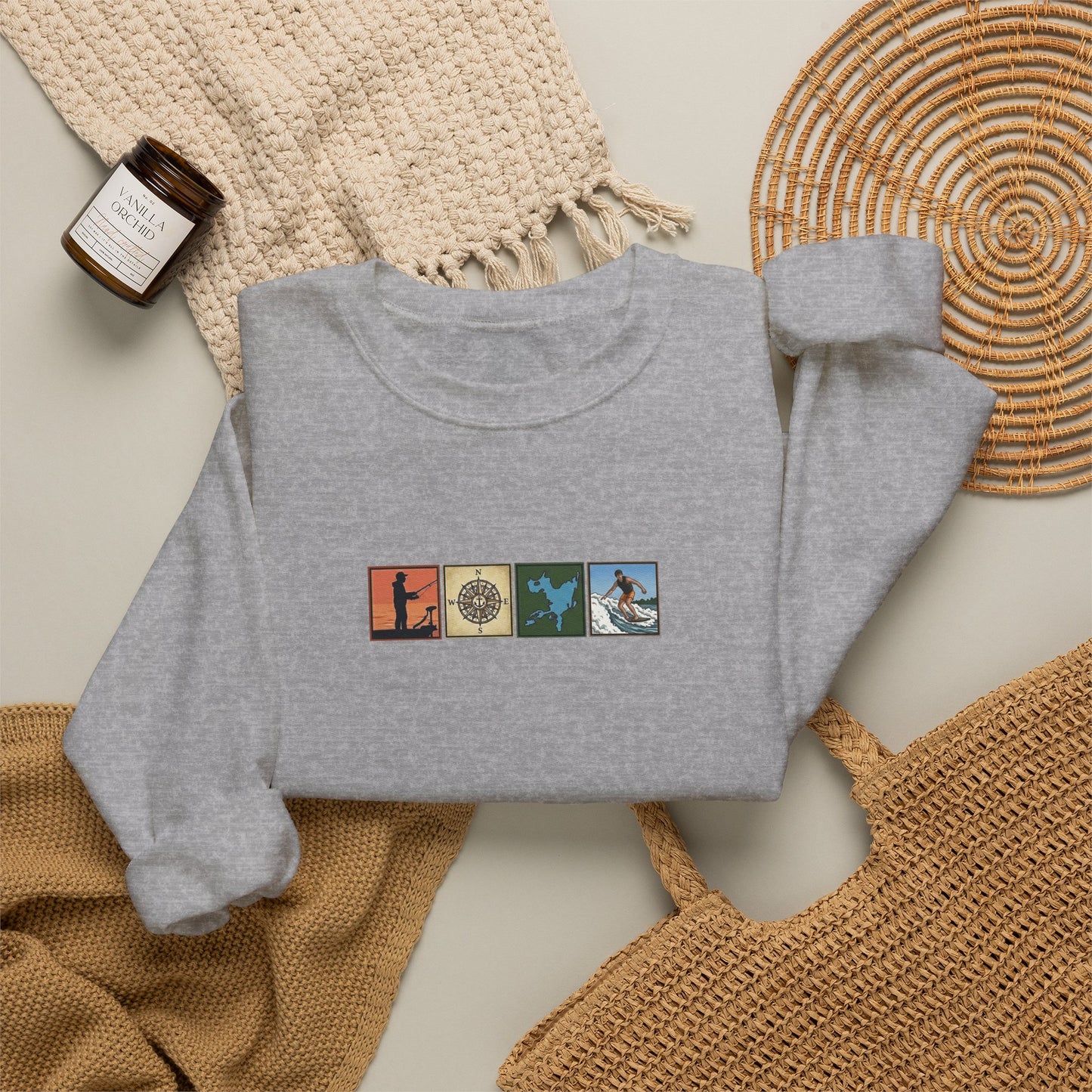 Okauchee Lake "Icons Style" - Gildan Crewneck Sweatshirt