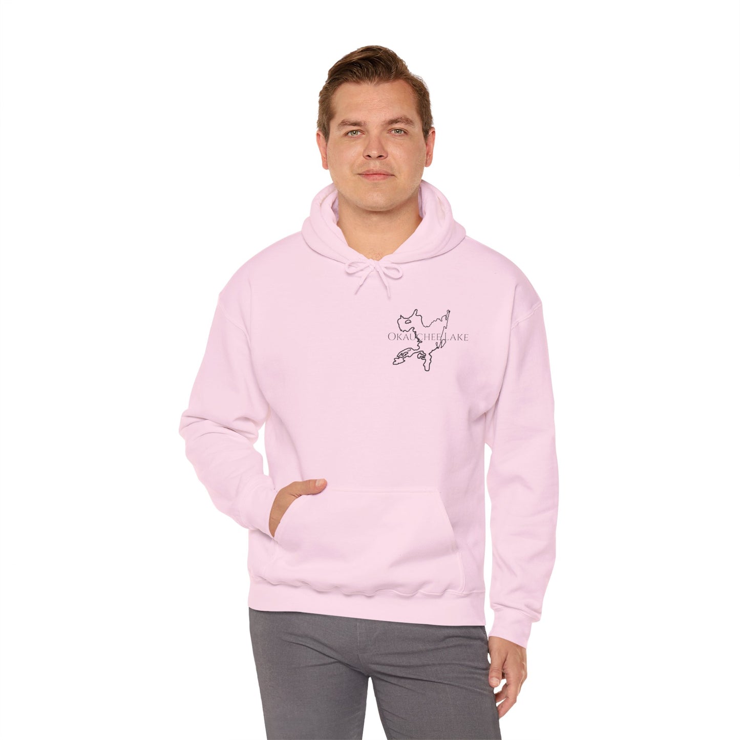 Trolling Motor Fishing, Bite or Beer - Okauchee Lake Unisex Heavy Blend Hooded Sweatshirt