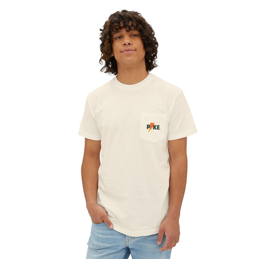 Unisex Garment-Dyed Pocket T-Shirt - pike mockup
