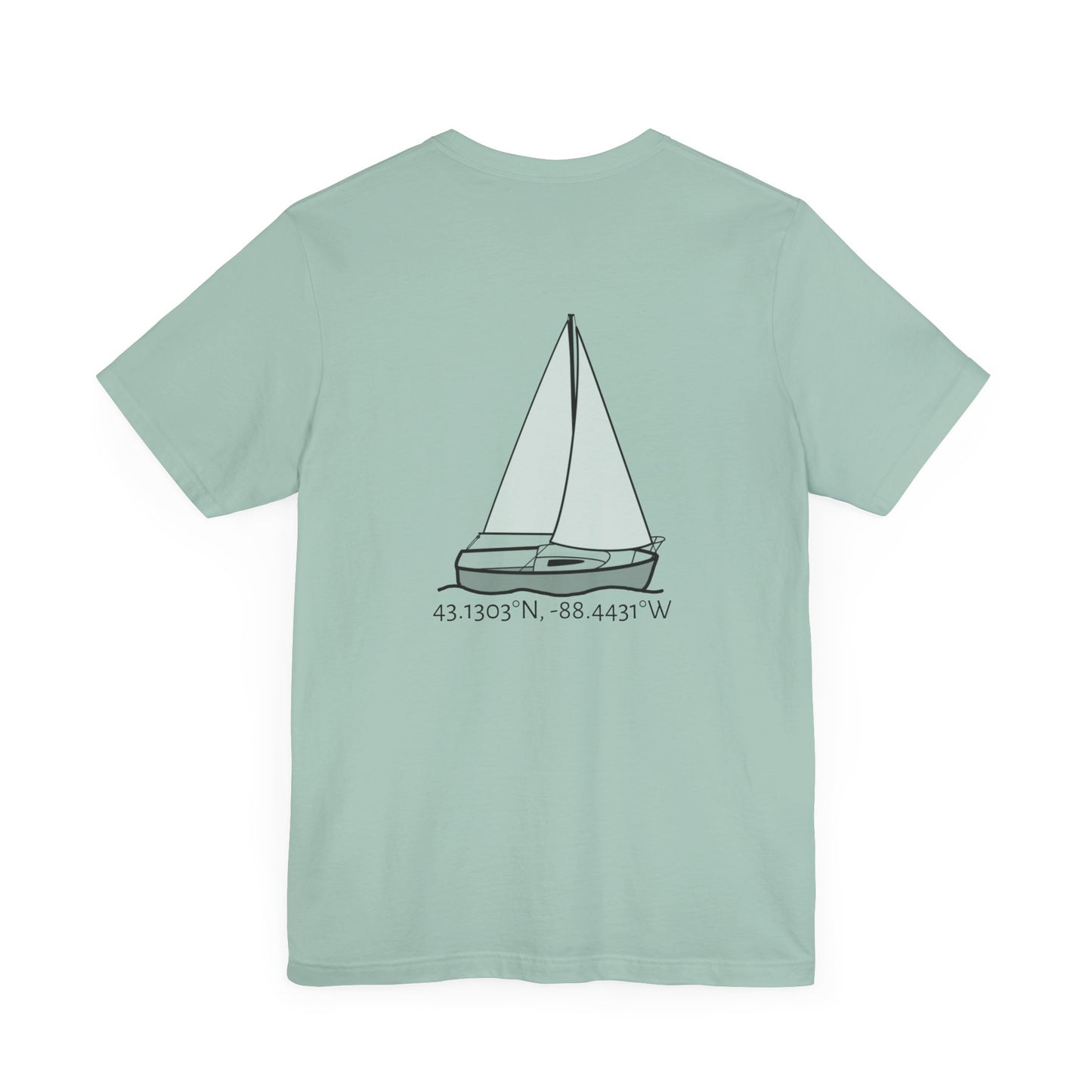 Sailboat Comfort Compass rose patch Unisex Lightweight Short Sleeve Tee