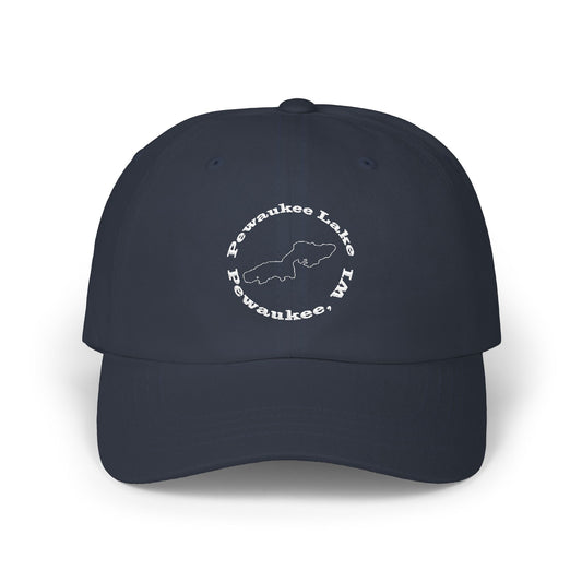 Pewaukee Lake Embroidered White Circle Classic Cap