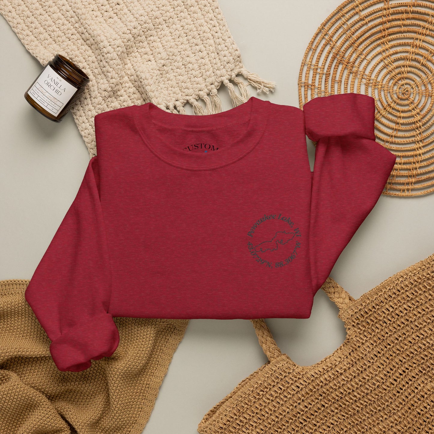 Pewaukee Lake Embroidered Crewneck Sweatshirt - Gildan