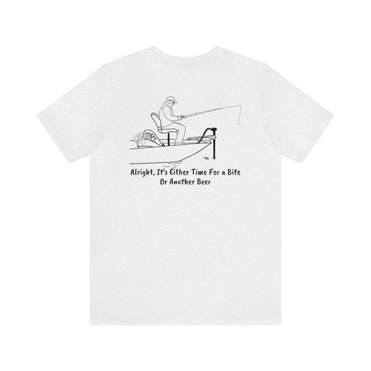 Trolling Motor Fishing Bite or Beer - Lac LaBelle Unisex Lightweight Short Sleeve Tee