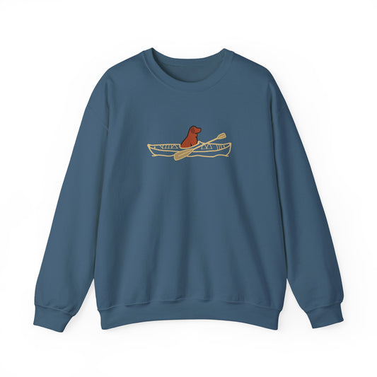 Lucy Lab Kayak Dog No back Final- Unisex Heavy Blend™ Crewneck Sweatshirt