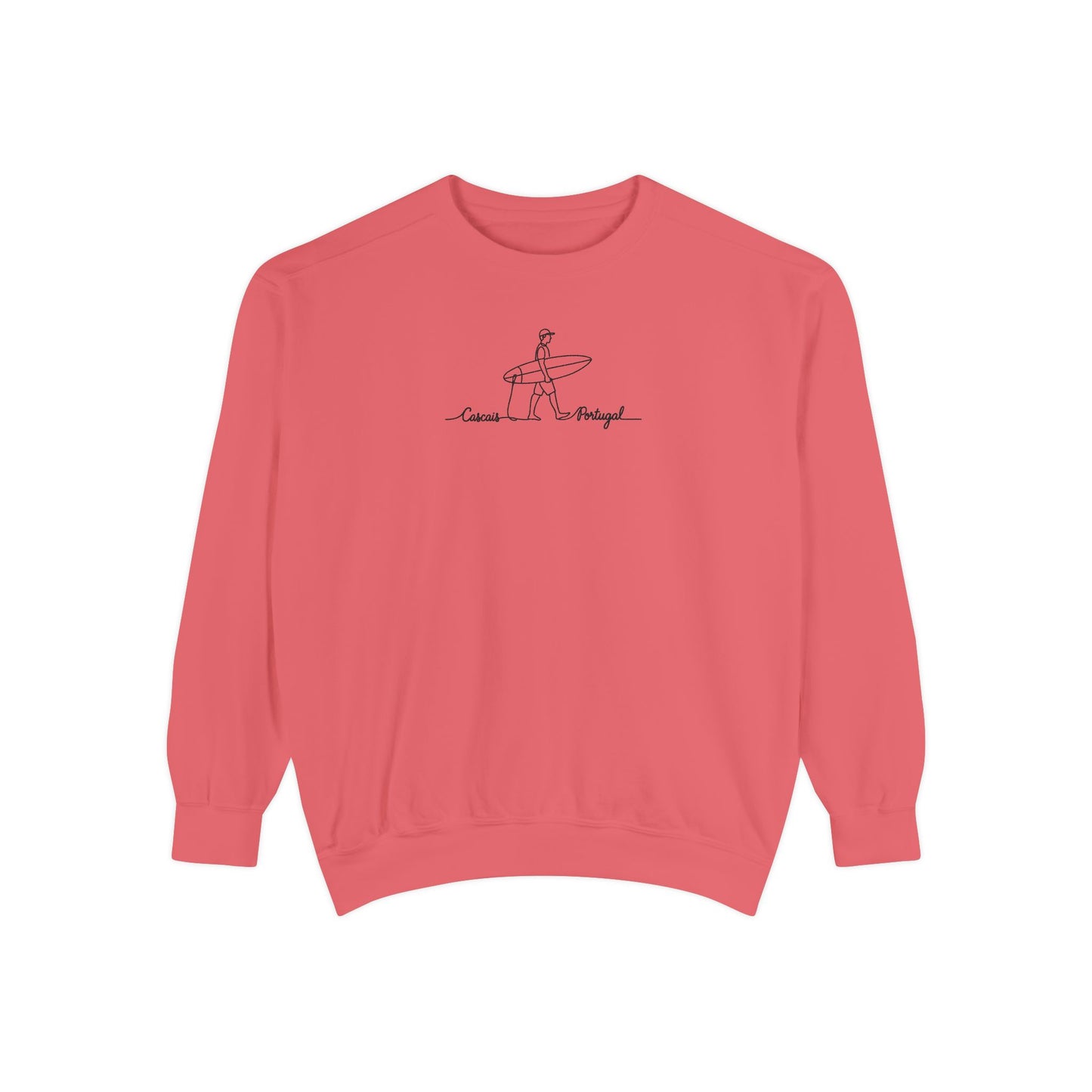 Surfing One Line Design Crewneck Sweatshirt - Comfort Colors