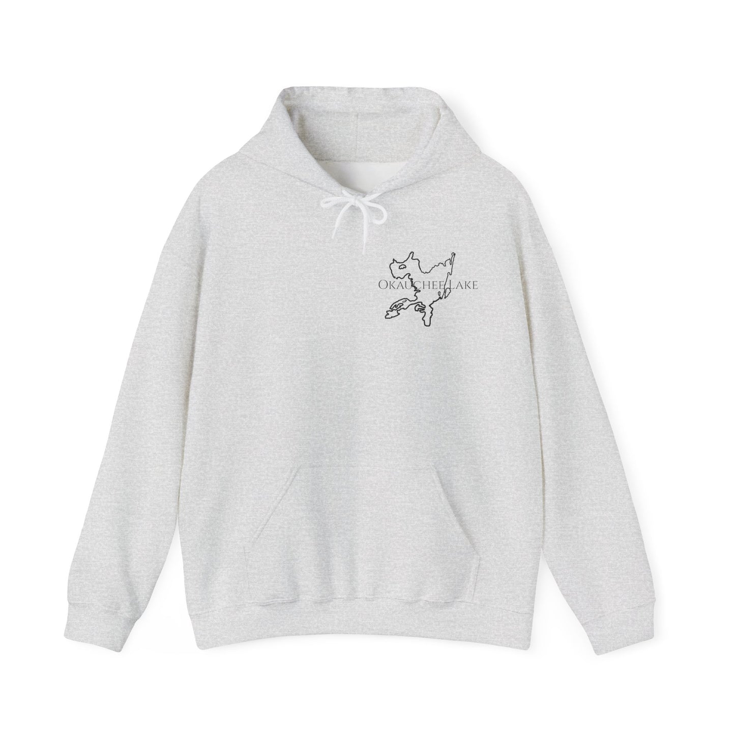 Trolling Motor Fishing, Bite or Beer - Okauchee Lake Unisex Heavy Blend Hooded Sweatshirt