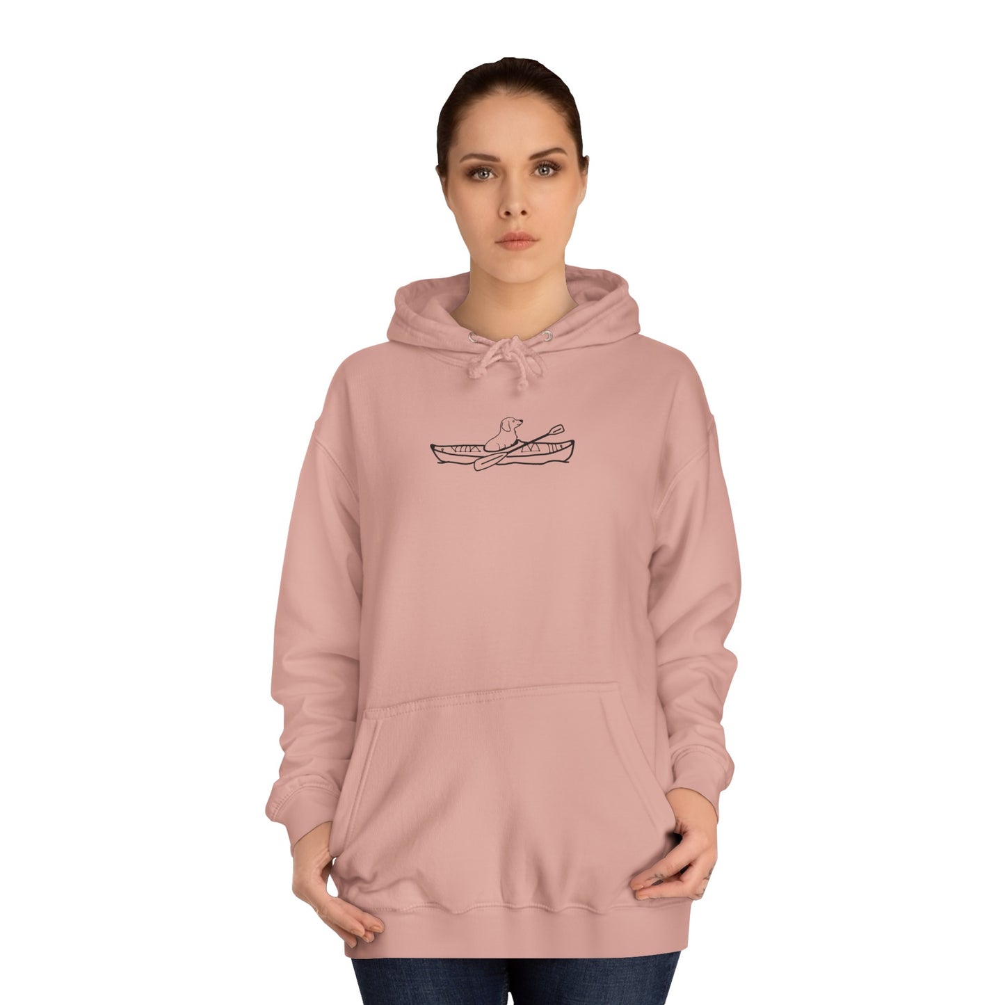 Kayak Dog -Dachshund Plain - Unisex Medium Weight Hoodie