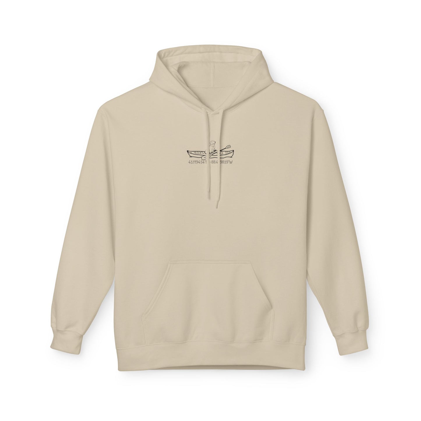Bite or Beer Fishing, Golden retriever Kayak Dog Midweight Travel Hoodie - Softstyle Gildan