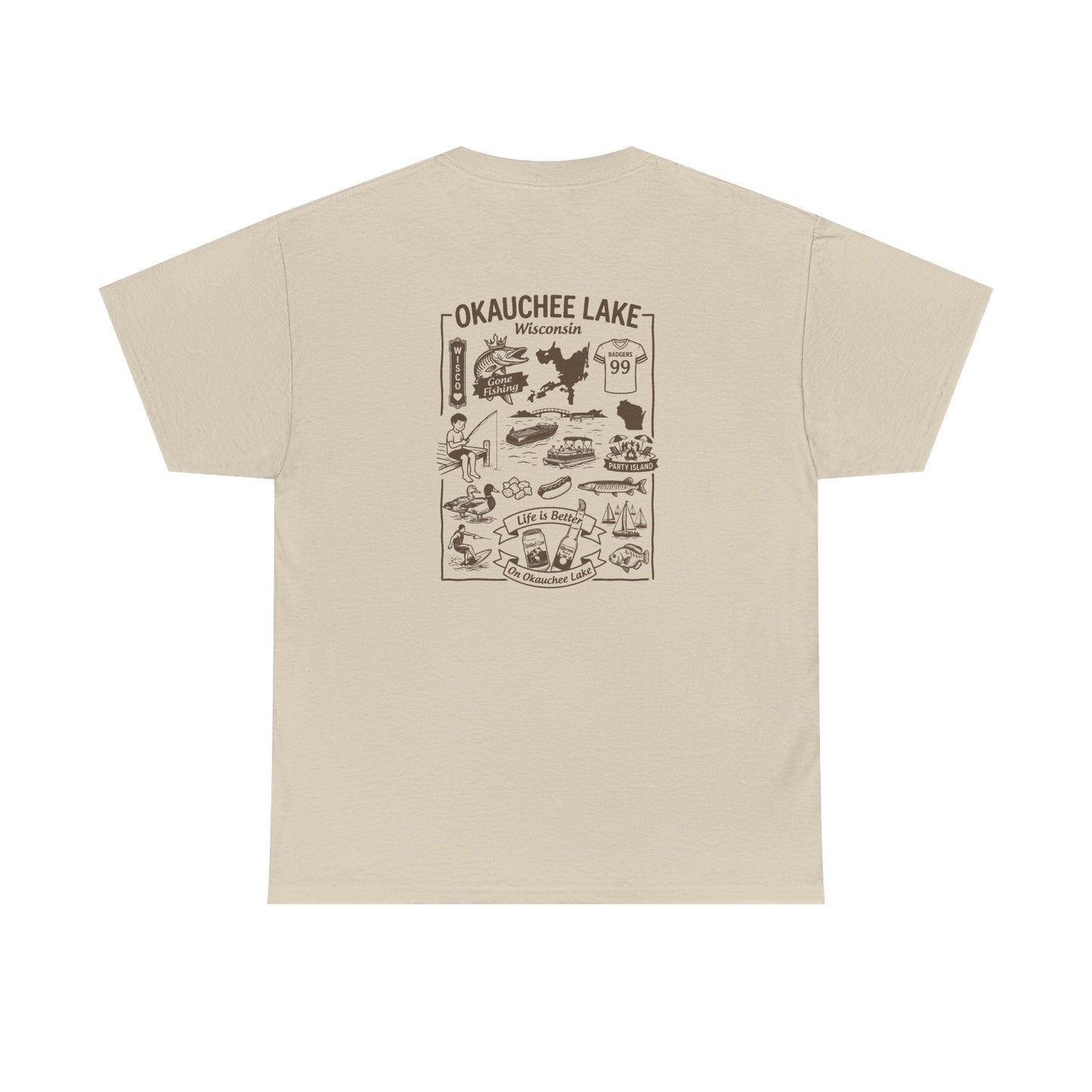 Okauchee Lake Unisex Heavy Tee - Vintage Postmark Style