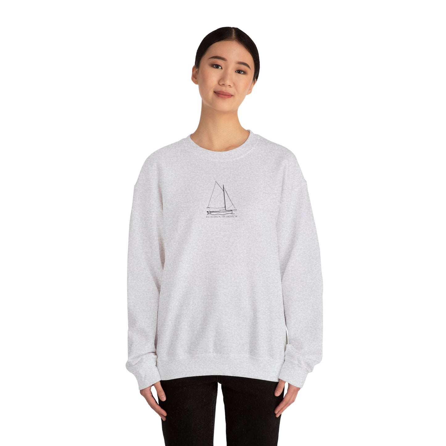 Sailboat With Motor Unisex Heavy Blend™ Crewneck Sweatshirt