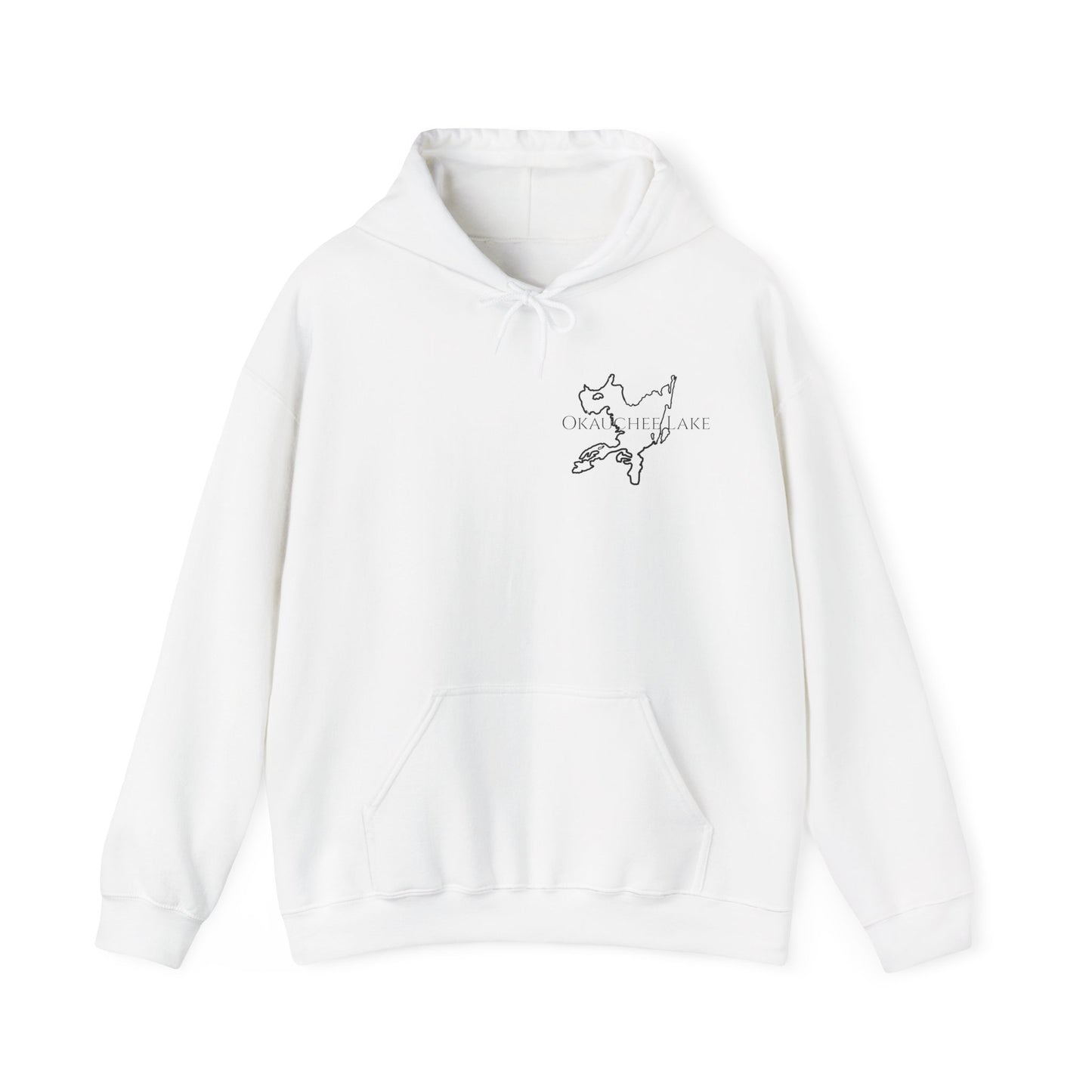 Trolling Motor Fishing, Bite or Beer - Okauchee Lake Unisex Heavy Blend Hooded Sweatshirt