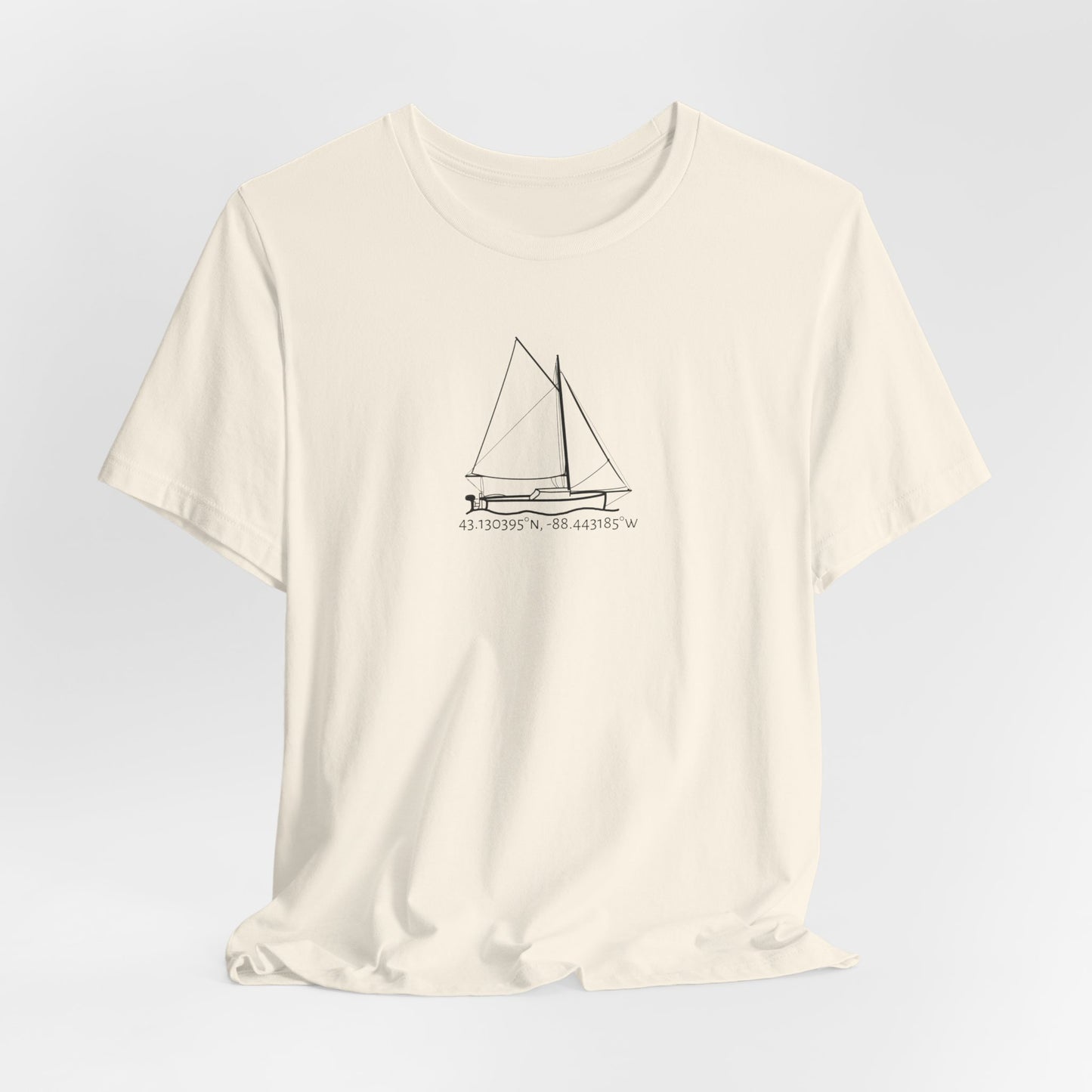 Sailboat with Motor Unisex Lightweight Short Sleeve Tee