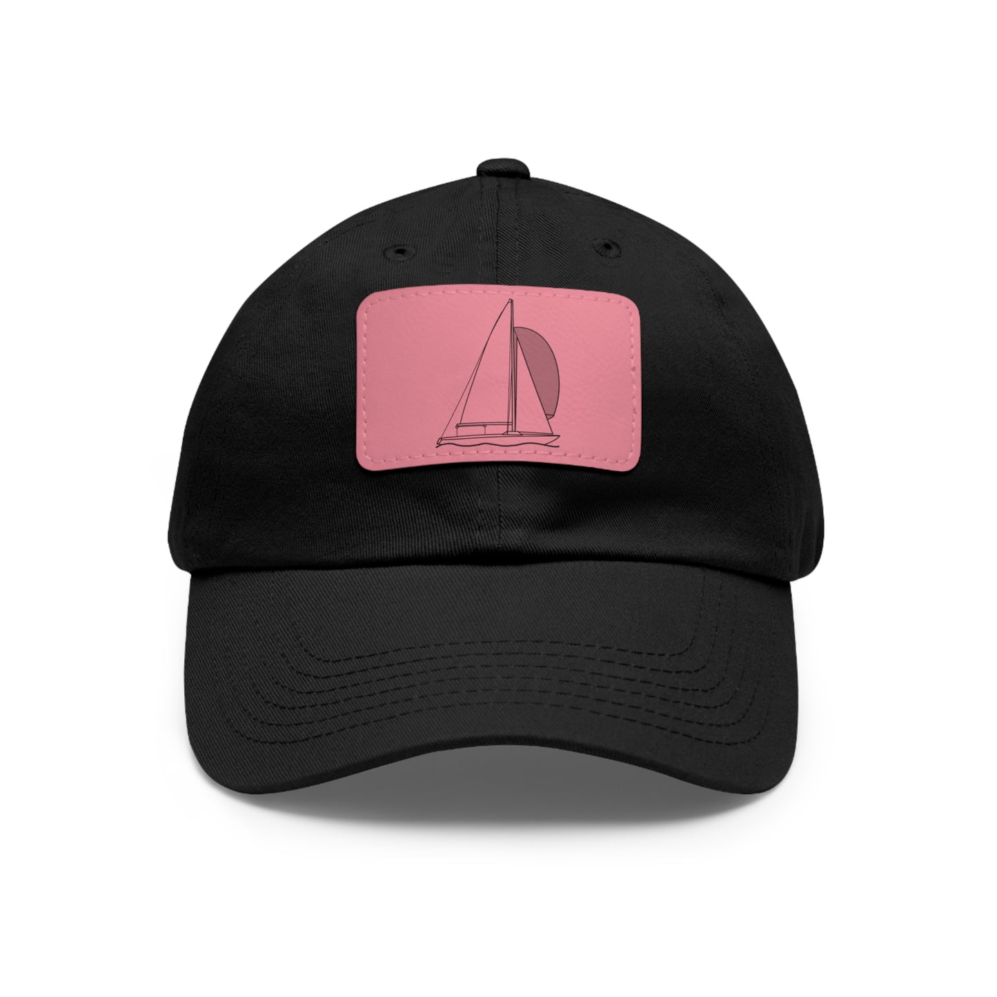 Sailboats Yngling Style Single Mast - Hat with Leather Patch (rectangle)