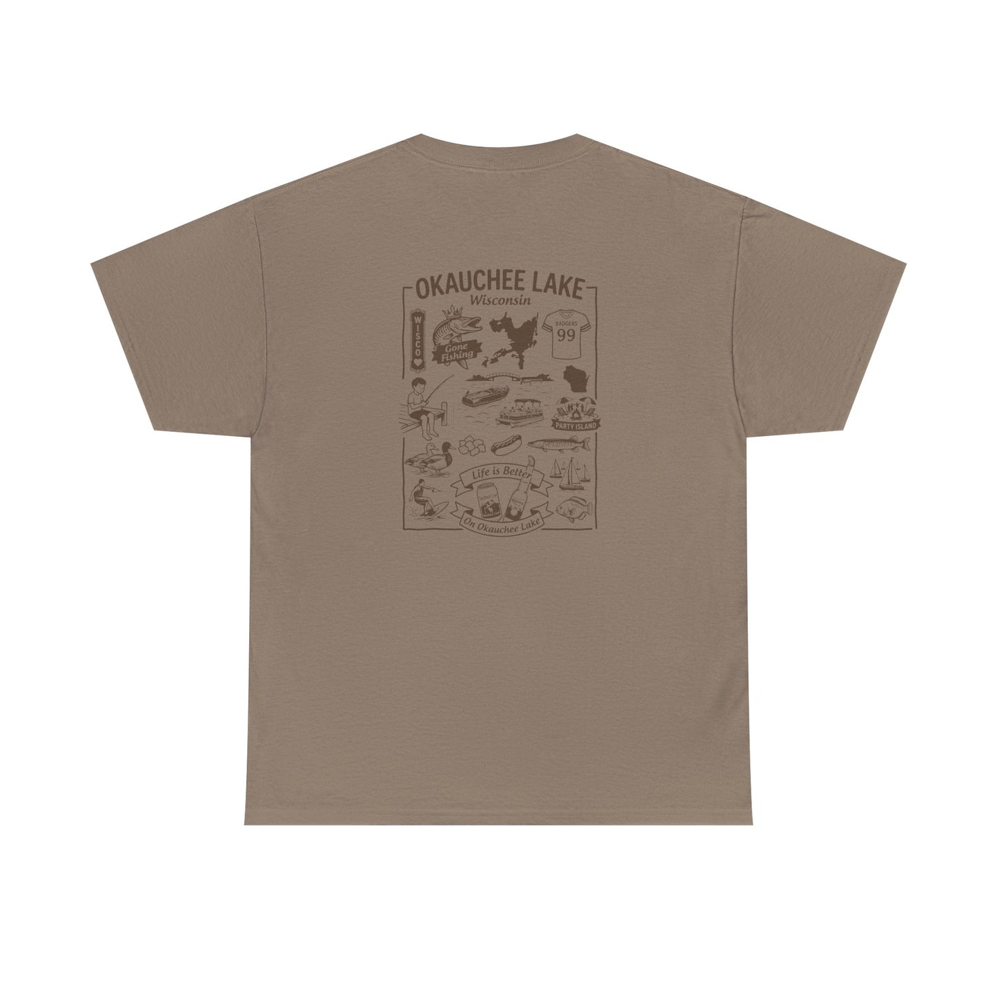 Okauchee Lake Unisex Heavy Tee - Vintage Postmark Style