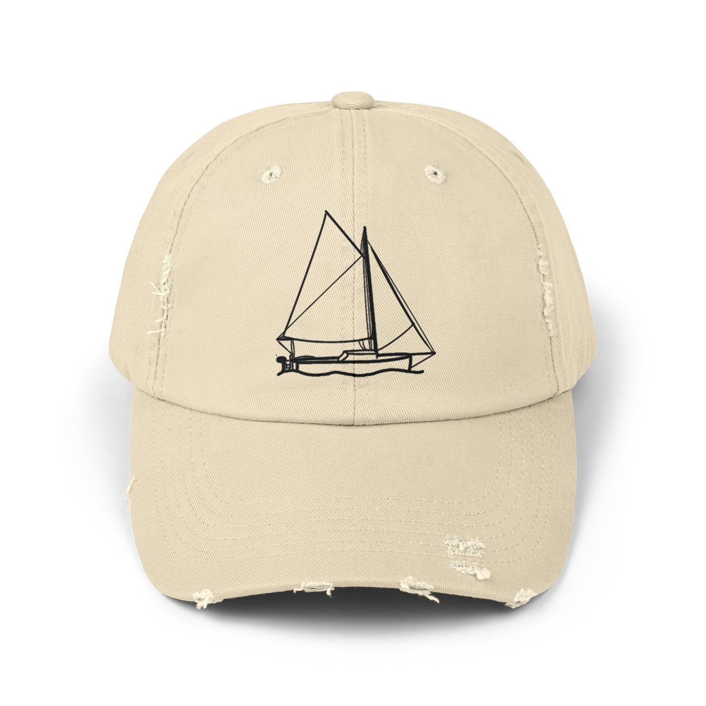 Sailboat with Motor Unisex Distressed Cap