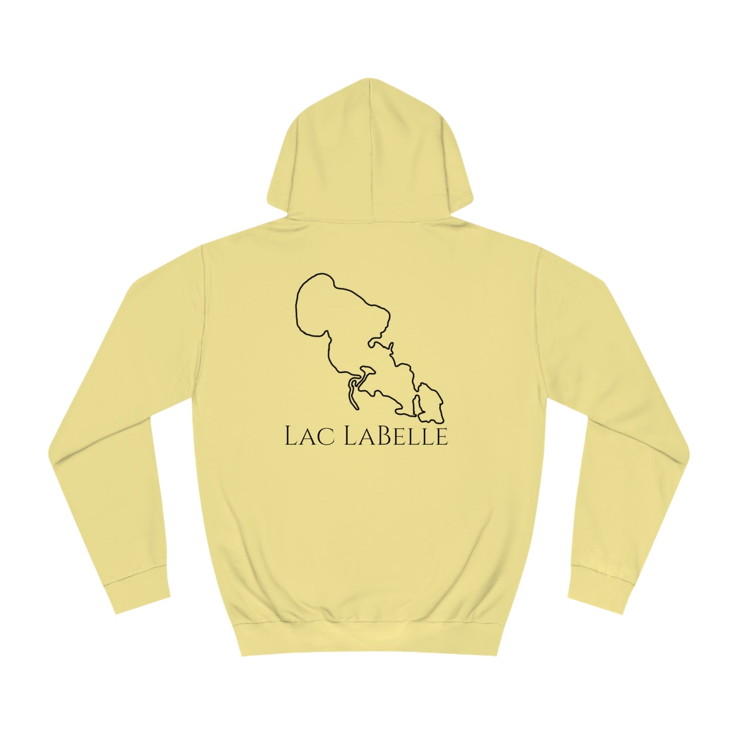 Row Boat Dog Fishing Patch - Lac LaBelle Unisex Hoodie Medium Weight