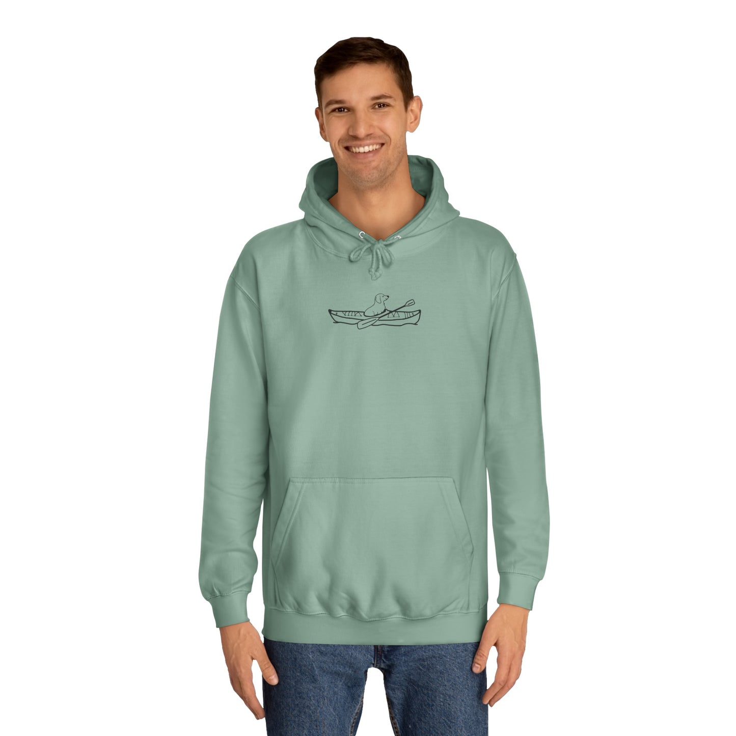 Kayak Dog -Dachshund Plain - Unisex Medium Weight Hoodie