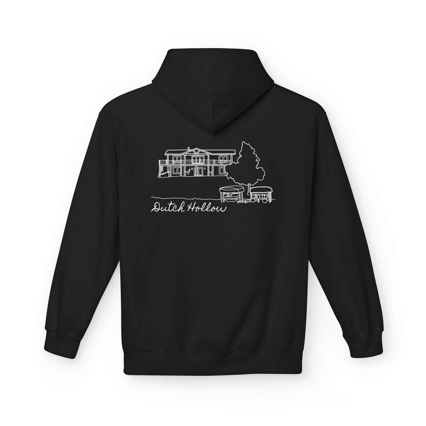 Dutch Hollow Line Art Midweight Travel Hoodie