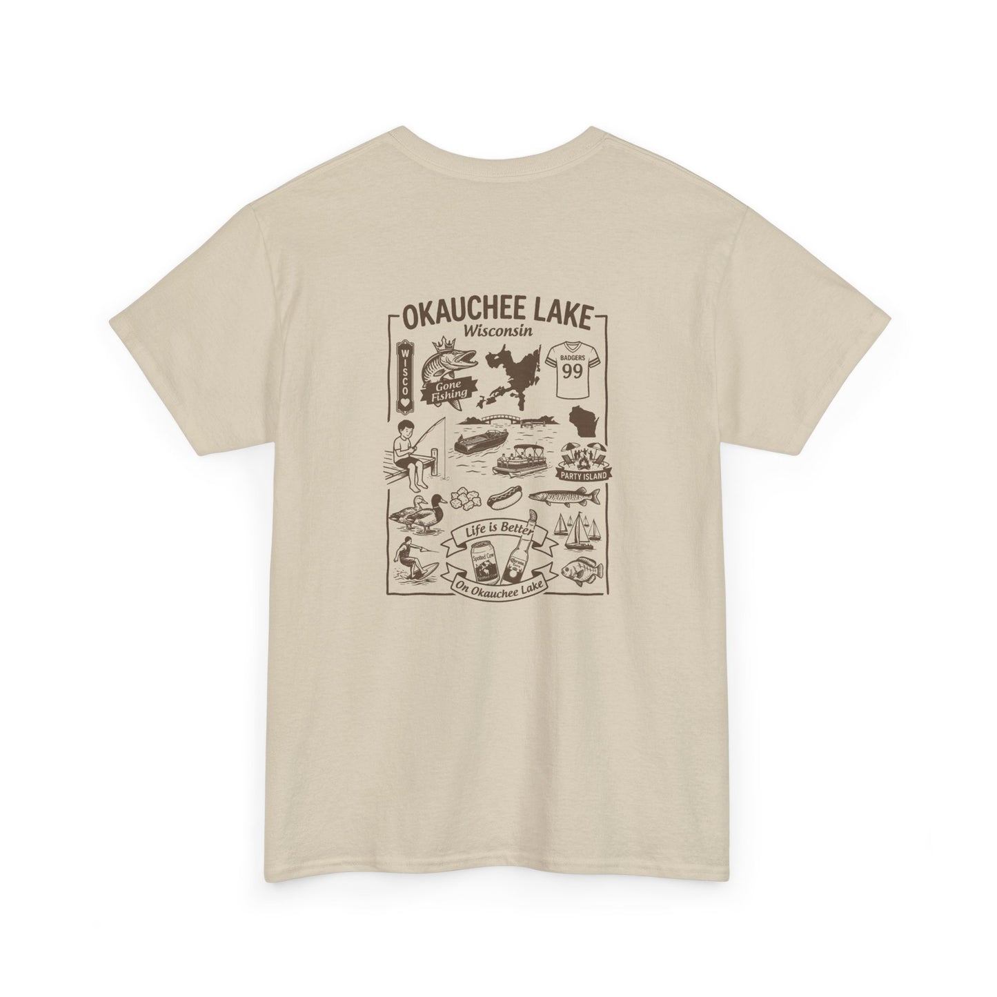 Okauchee Lake Unisex Heavy Tee - Vintage Postmark Style