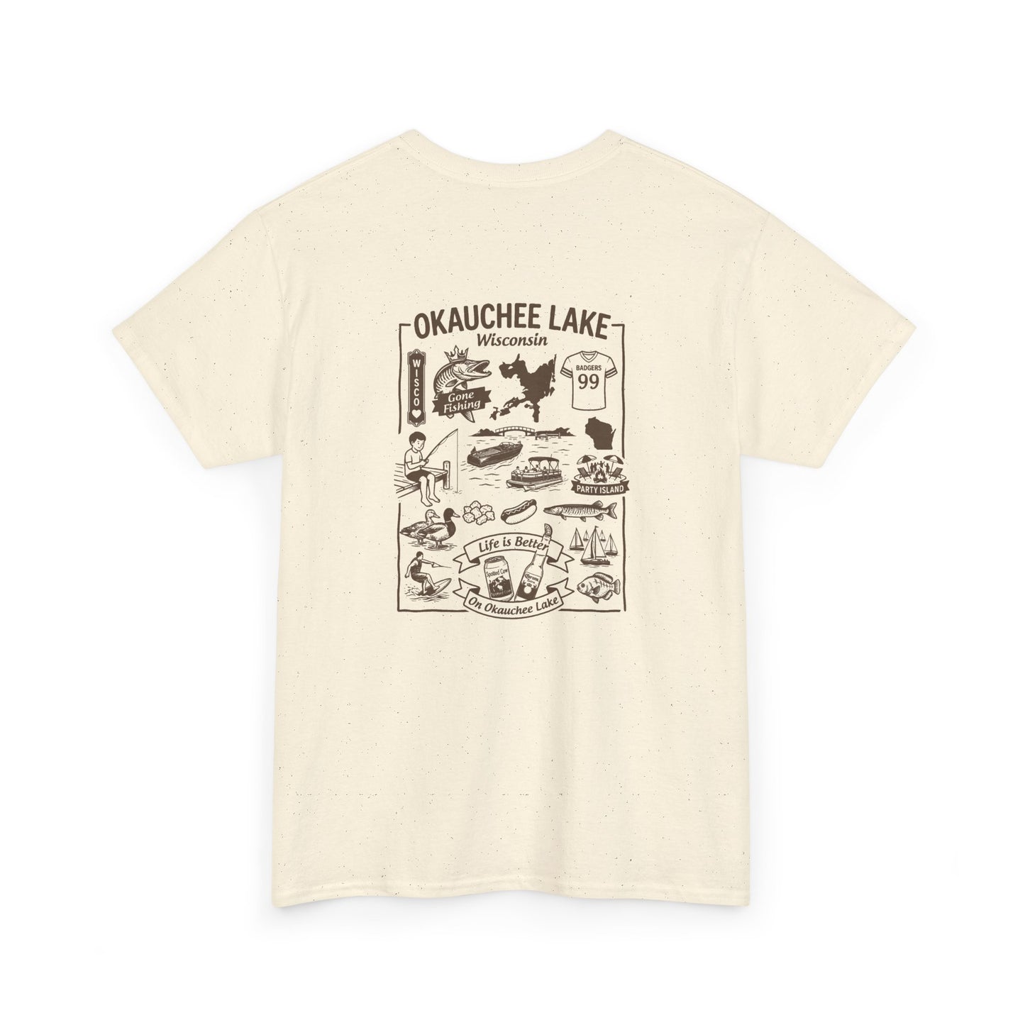 Okauchee Lake Unisex Heavy Tee - Vintage Postmark Style