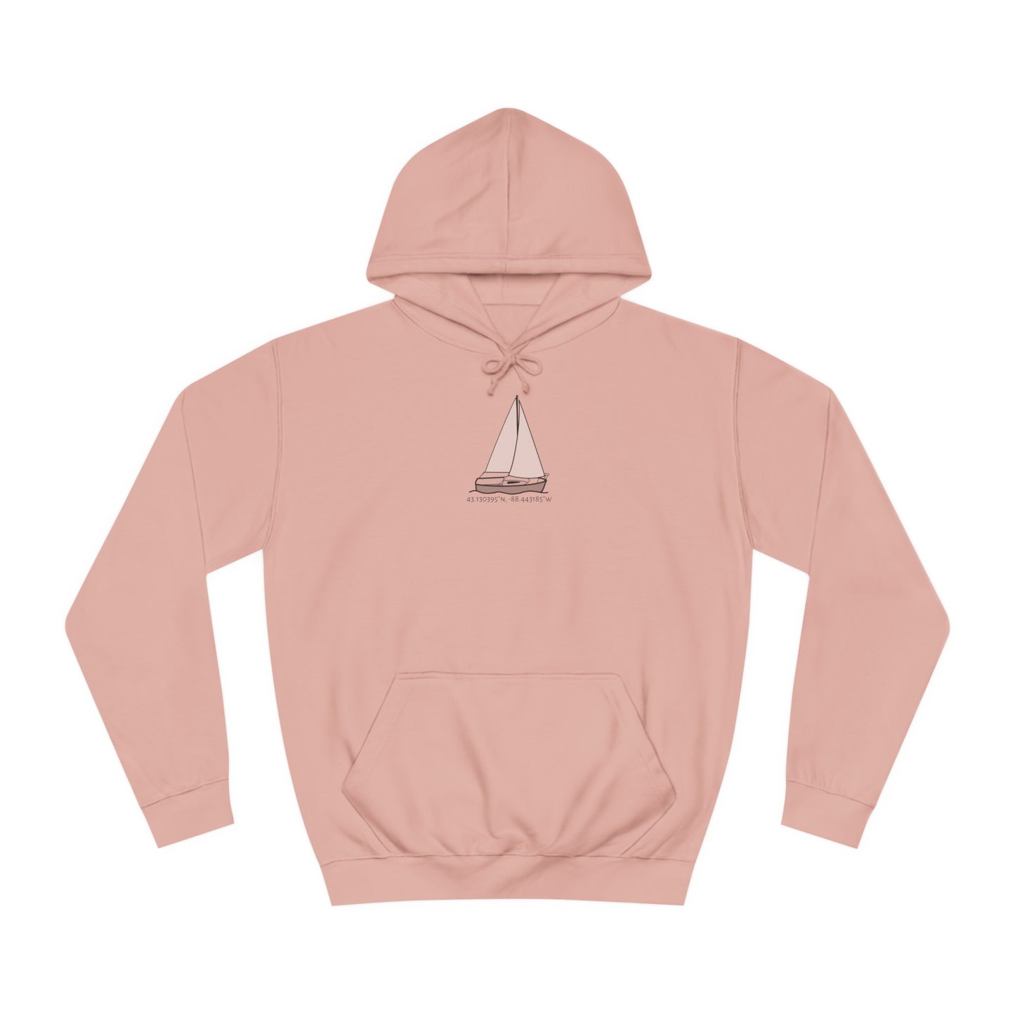 Sailboat Comfort Okauchee Lake Coordinates - Medium Weight Hoodie