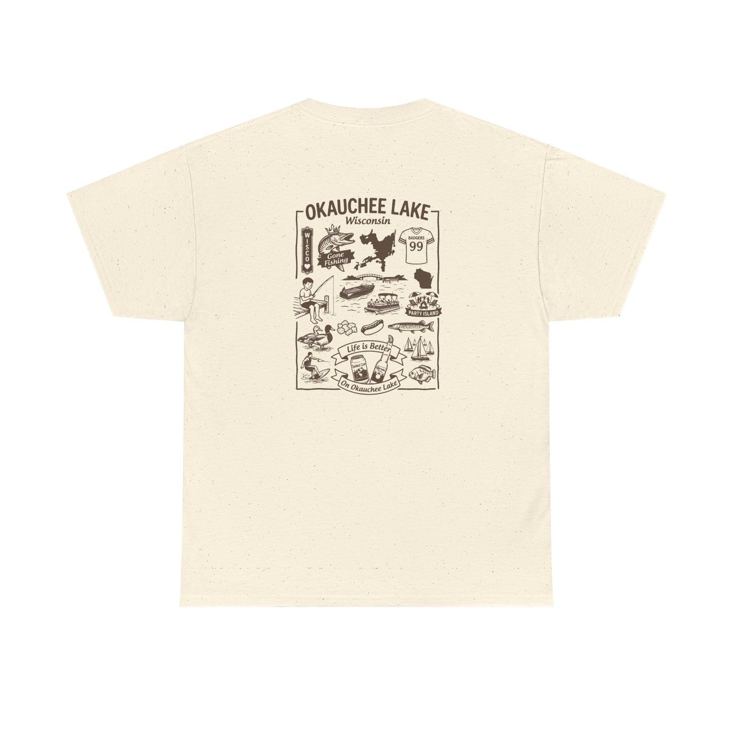 Okauchee Lake Unisex Heavy Tee - Vintage Postmark Style