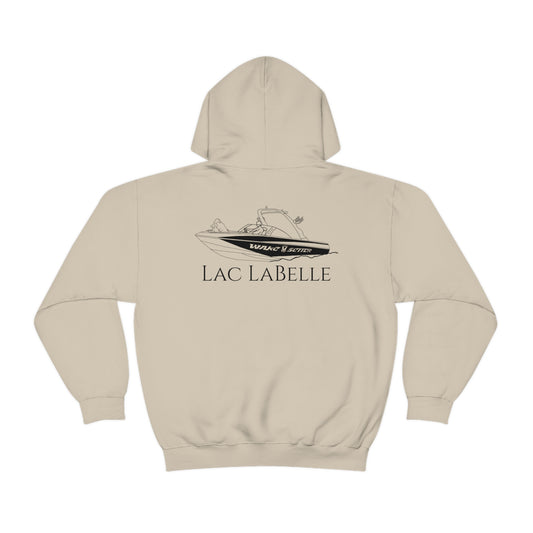 Surf Sketch Patch, Malibu Wakesetter - Lac LaBelle Unisex Heavyweight Hooded Sweatshirt
