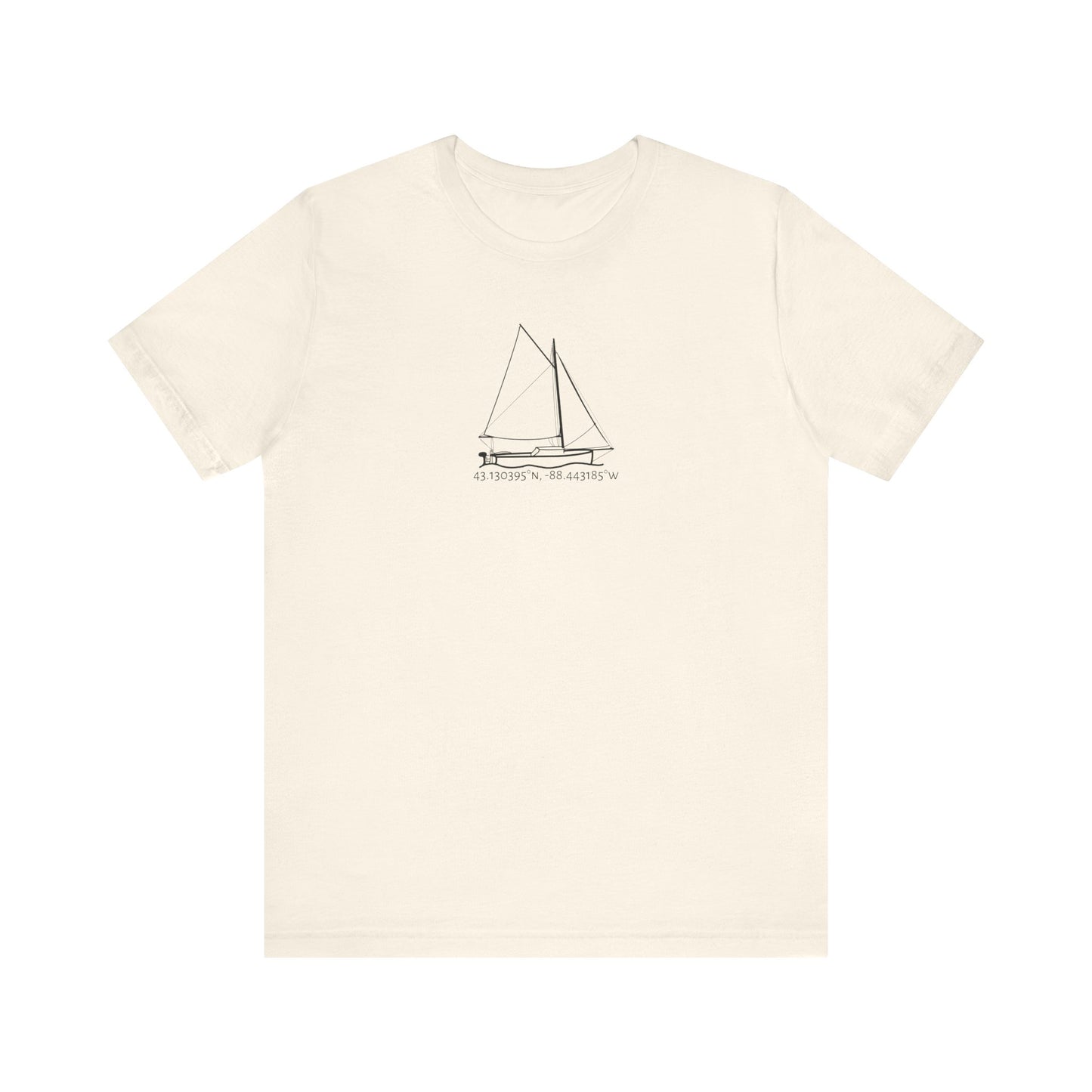 Sailboat with Motor Unisex Lightweight Short Sleeve Tee