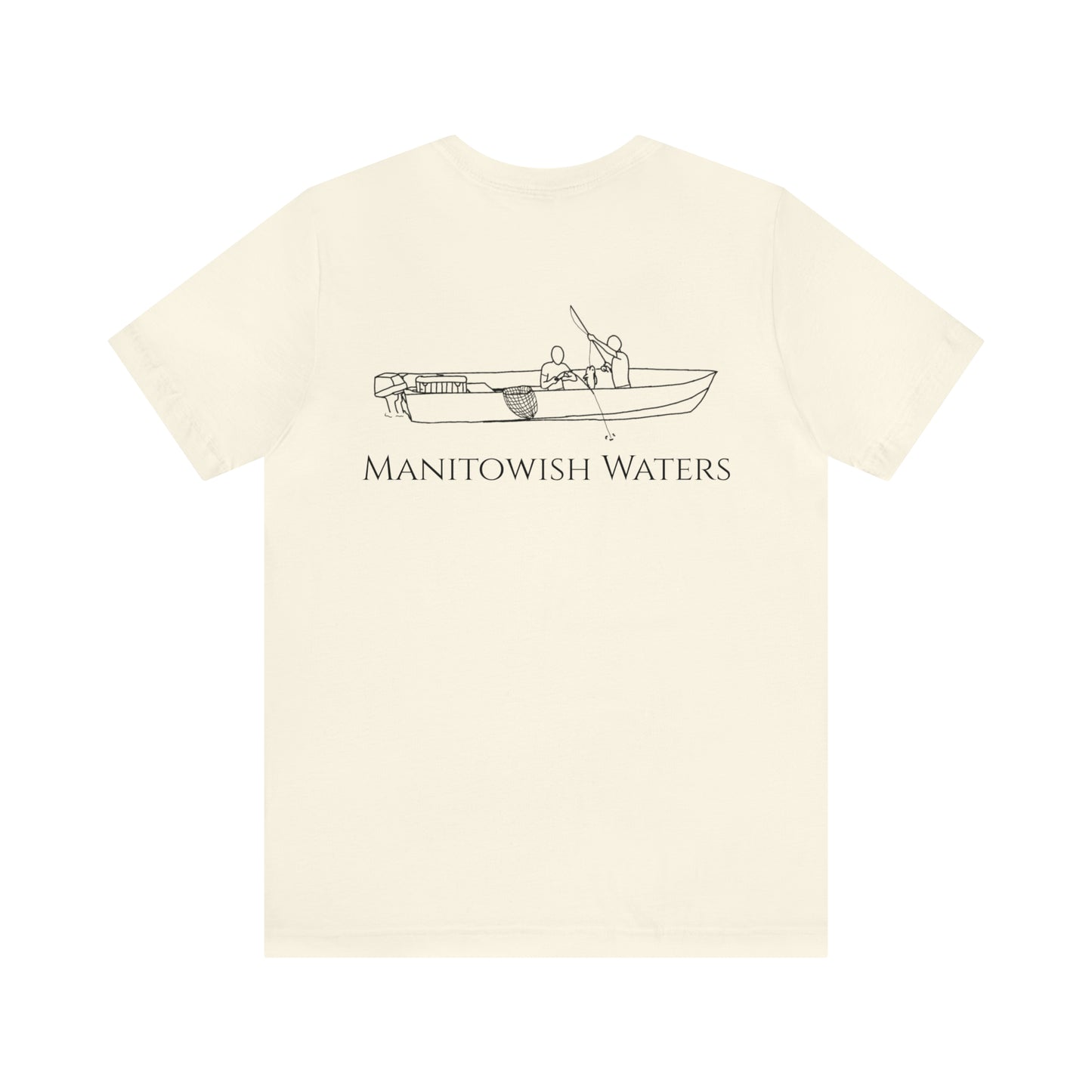 Boys Fishing off Boat - Manitowish Waters Unisex Lightweight Short Sleeve Tee