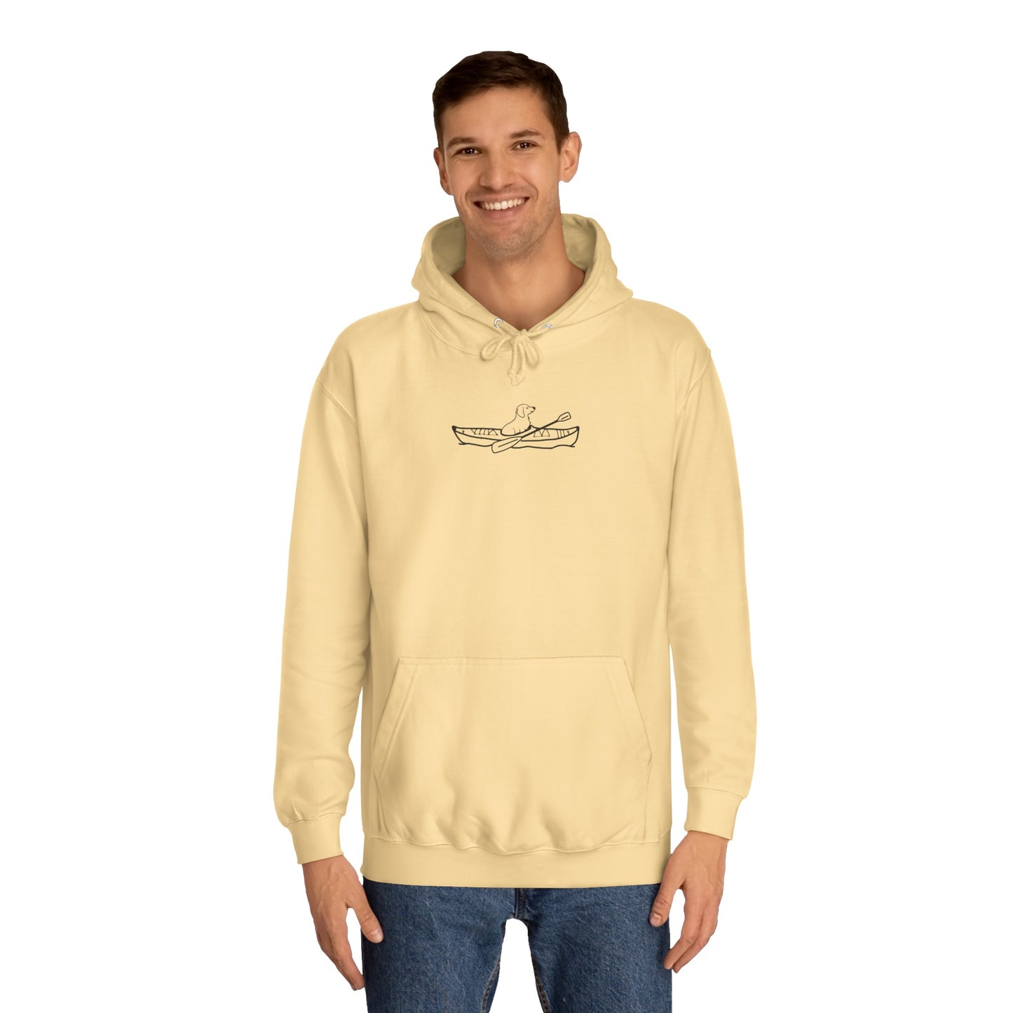 Kayak Dog -Dachshund Plain - Unisex Medium Weight Hoodie