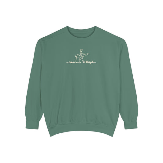 Surfing One Line Design Crewneck Sweatshirt - Comfort Colors