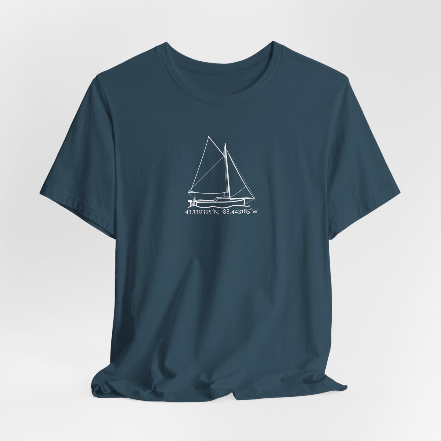 Sailboat with Motor Unisex Lightweight Short Sleeve Tee