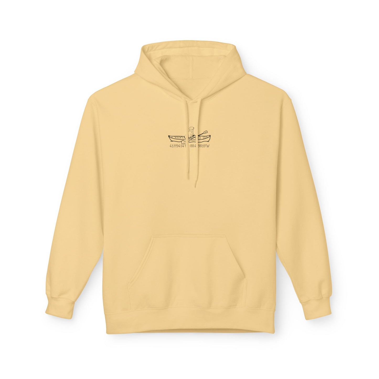 Bite or Beer Fishing, Golden retriever Kayak Dog Midweight Travel Hoodie - Softstyle Gildan