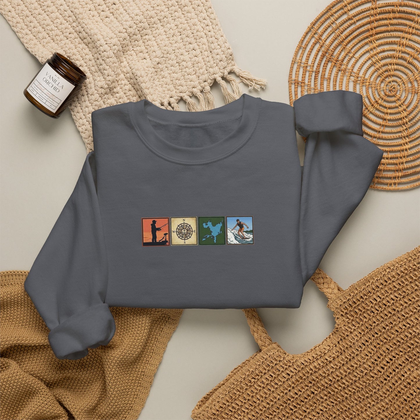 Okauchee Lake "Icons Style" - Gildan Crewneck Sweatshirt